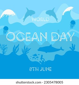 A poster for the world ocean day on 8th june.