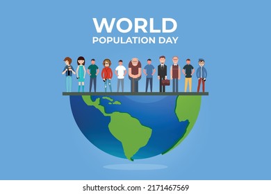 Poster World Population Day Banner World Stock Vector (Royalty Free ...