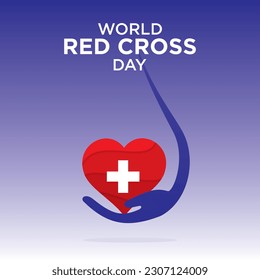 Poster for world Red Cross Day, It is  a health awareness concept celebrated on May 8