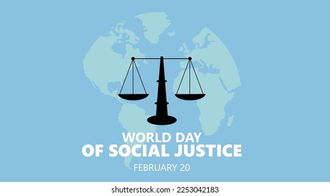 Poster, World social justice day banner which occurs every 2nd february suitable for poster or aner to celebrate or greeting
