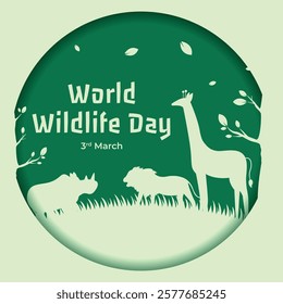 A poster for World Wildlife Day with green color