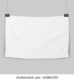 Poster wrinkled template of a paper sheet isolated on background. Vector illustration.