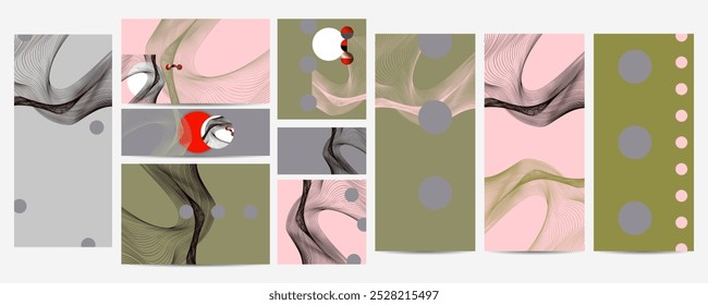 Poster Yang design Japanese style templates set invitations Digital Existentialism to lines abstract background Poetry in Vicinity Lab