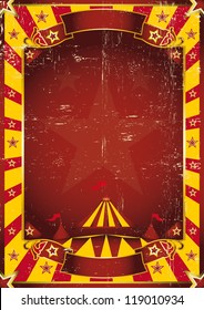 Poster yellow dirty circus. A red and yellow circus background for a poster