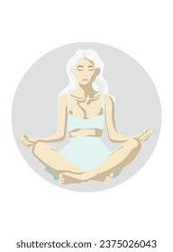 Poster for yoga center, health center, image of a blonde girl in a meditation pose.