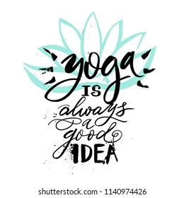 Poster of yoga studio and meditation class logo, icons and design elements. Health care, sport and fitness design elements.