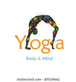 Poster for yoga studio or  meditation class.  Vector  illustration.