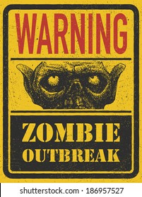 Poster Zombie Outbreak.  Vector illustration. Eps 8