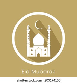 poster,banner or flyer of Eid Mubarak with mosque.