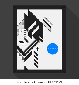 Poster/cover design template with abstract geometric elements. Style of modern graffiti.