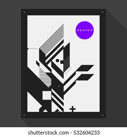 Poster/cover design template with abstract geometric elements. Style of modern graffiti.