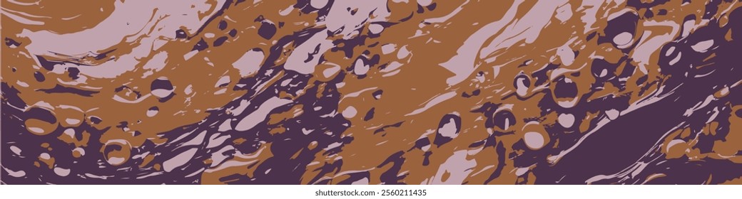 Posterized abstract flowing paint banner. Vector Illustration.	