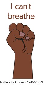 Poster-Manifesto, protest. I can't breathe. The hand is clenched into a fist. Stop the violence. Illustration, vector graphics