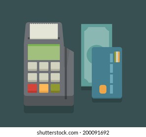 POS-terminal flat design , eps10 vector format