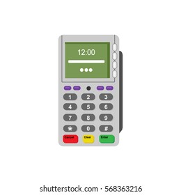 POS-terminal flat illustration isolated on the white background 