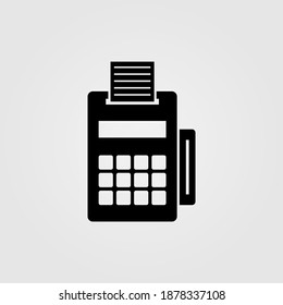 Pos-terminal icon. Credit card payment, cashless payment sign.