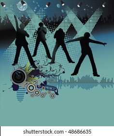 Poster,rock festival band. Easy to edit/move. Vector.