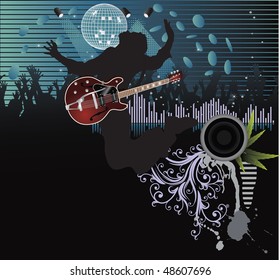 Poster,rock festival band.Easy to edit/move.Vector.