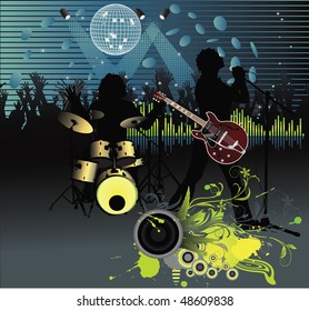 Poster,rock festival band.Easy to edit/move.Vector.