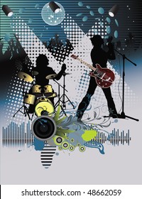 Poster,rock festival band.Easy to edit/move.Vector.