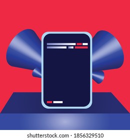 Plakate oder 3D-Banner für jegliche Benachrichtigung über Mobiltelefone, Werbung für elektronische Produkte