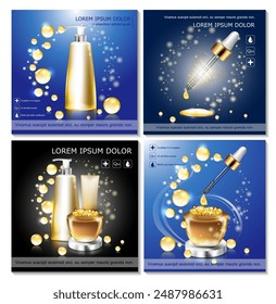 Posters about cosmetics. Vector illustration