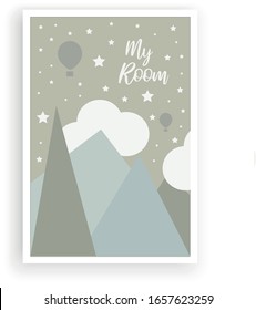 Posters for baby room, greeting cards, kids and baby hand drawn nursery illustration. baby wall poster. 