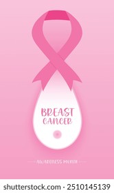 Posters  banner with for breast cancer awareness month in october Vector illustration. Breast cancer awareness month banner design on pink background