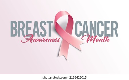 Posters for breast cancer awareness month in October. Realistic pink ribbon symbol. Medical Design. Vector illustration.