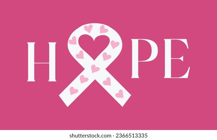 Posters for breast cancer awareness month in October. Realistic pink ribbon symbol. Vector illustration