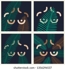 Posters with breast. Vector illustration.