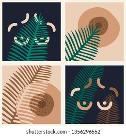 Posters with breast. Vector illustration.