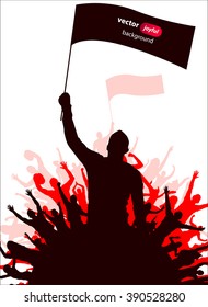 Posters with cheering fans 