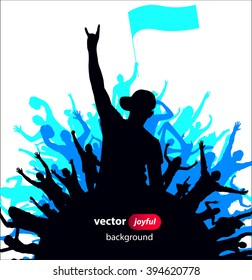 Posters with cheering people
