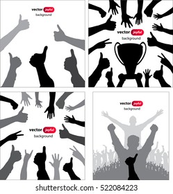 Posters with cheering people