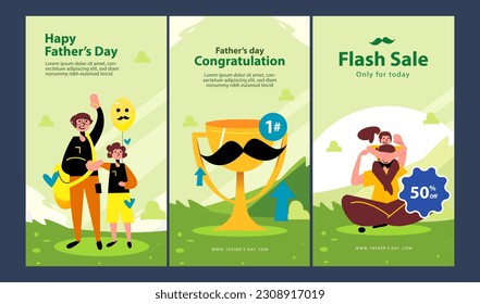 posters for a father's day flat vector illustration