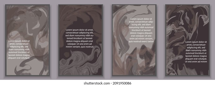 Posters. Four posters options. Pictures in the style of fluid art. Art. Textures and backgrounds. Fluid art posters
