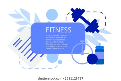 Cartazes sobre saúde e exercícios na mídia, vetor de modelo de design.