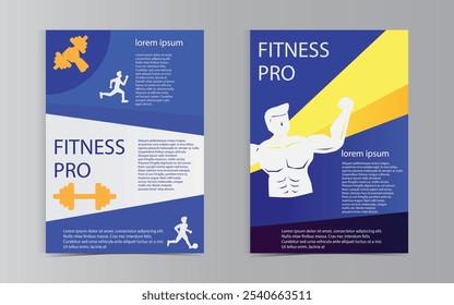 Posters for health and exercise in the media ,design template vector.