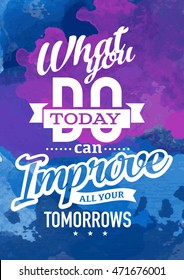 posters inspiration classic card with motivation example on blue magenta abstraction watercolor background handy for any project where a platter of color makes the difference posters inspiration color