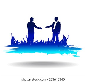 Posters with lucky businessmen and politicians