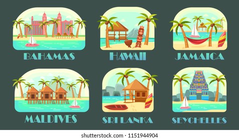 Posters for ocean travel at exotic places