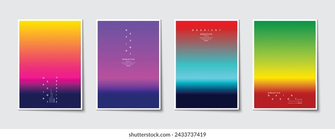 Posters set design with abstract blurred multicolor gradient background. Ideas for magazine covers, brochures and banner. Vector, Illustrator, EPS.