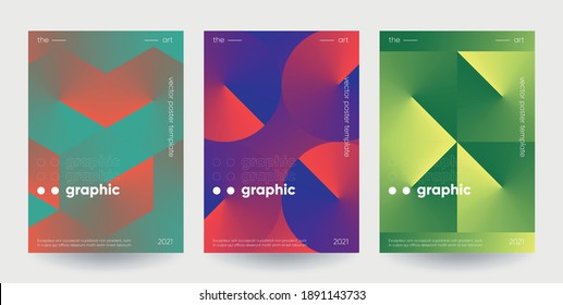 Posters set with gradient shapes composition. Eps10 vector.