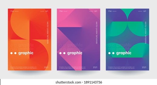 Posters set with gradient shapes composition. Eps10 vector.