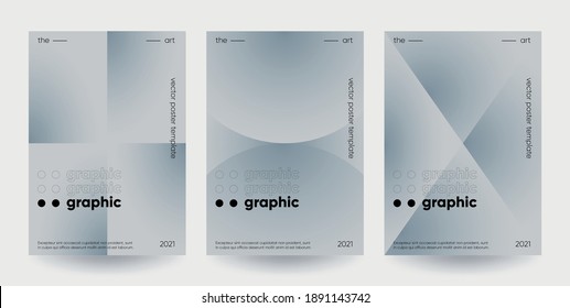 Posters set with gradient shapes composition. Eps10 vector.