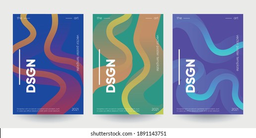 Posters set with gradient shapes composition. Eps10 vector.