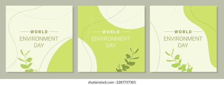 Posters set World Environment Day , brochure, flyer templates, decoupage.