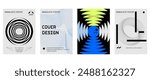 Posters with silhouette minimalistic basic figures, extraordinary graphic assets of geometrical shapes swirl style. Modern minimal monochrome print brutalist.