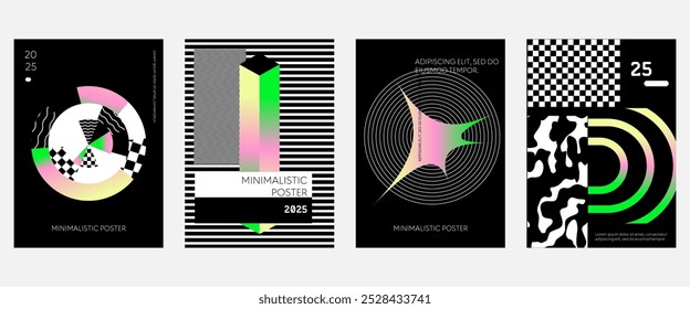 Posters with silhouette minimalistic basic figures, extraordinary graphic assets of geometrical shapes swiss style, Modern minimal print.